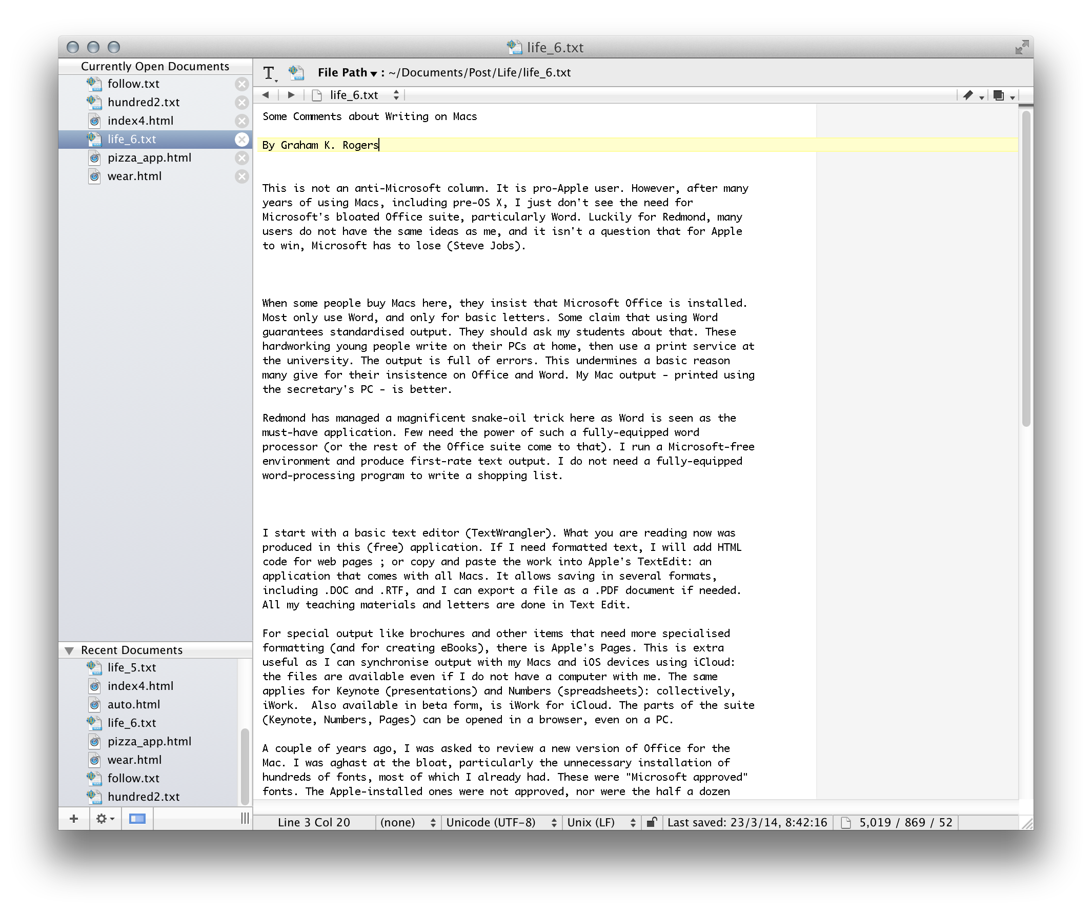 word processor for mac 2014