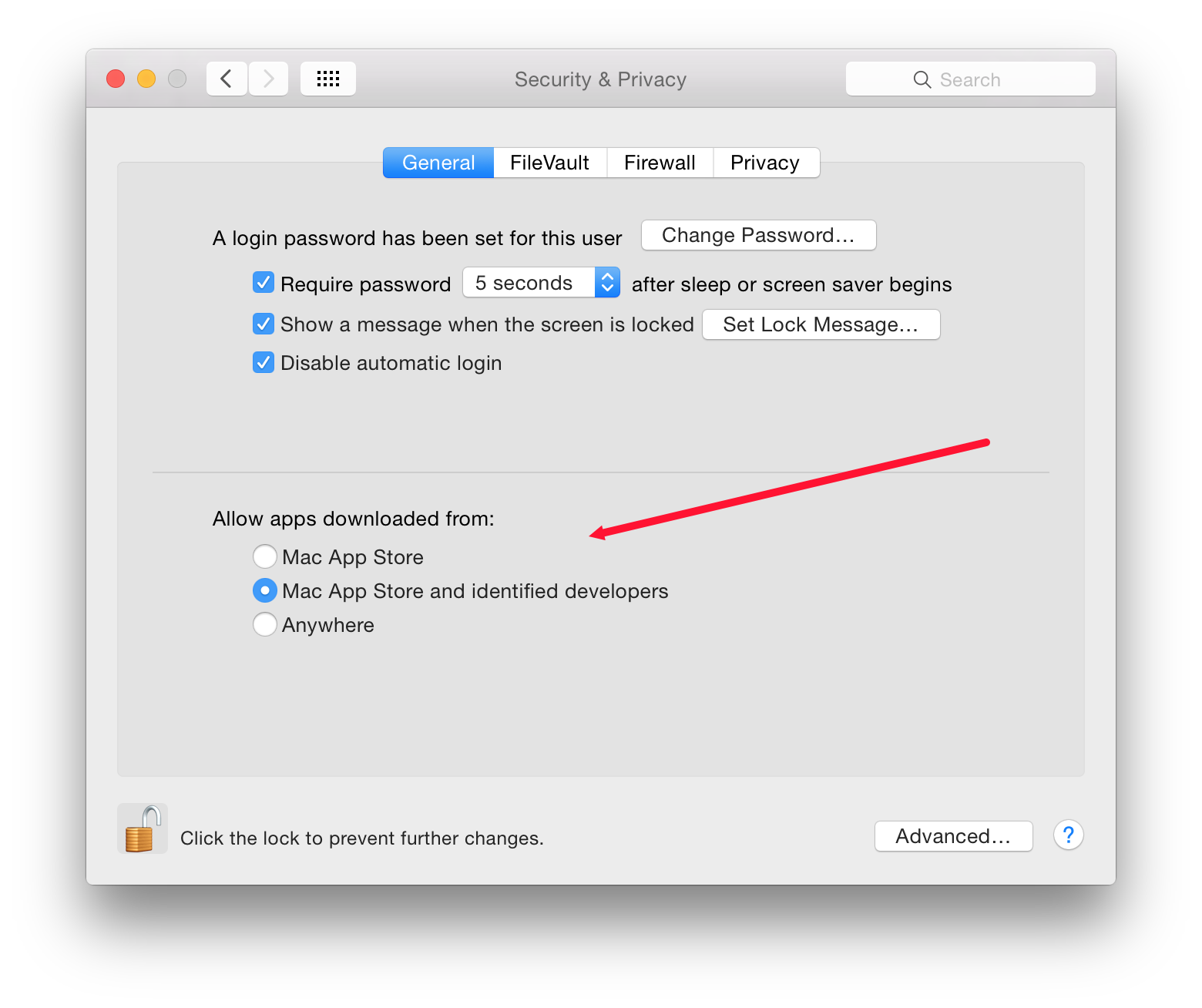 System Preferences-Security & Privacy