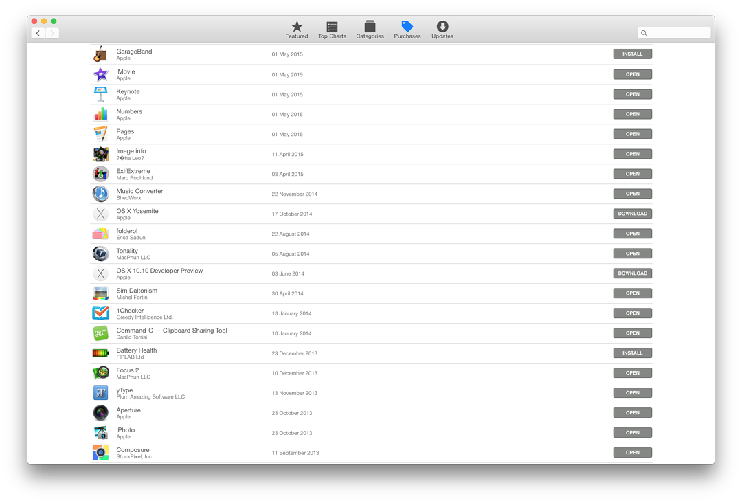 Mac App Store Purchases