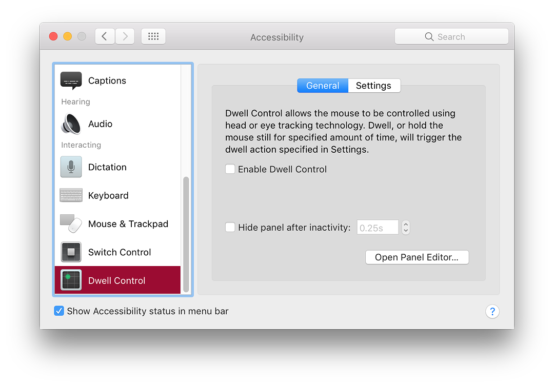 System preferences - Accessibility