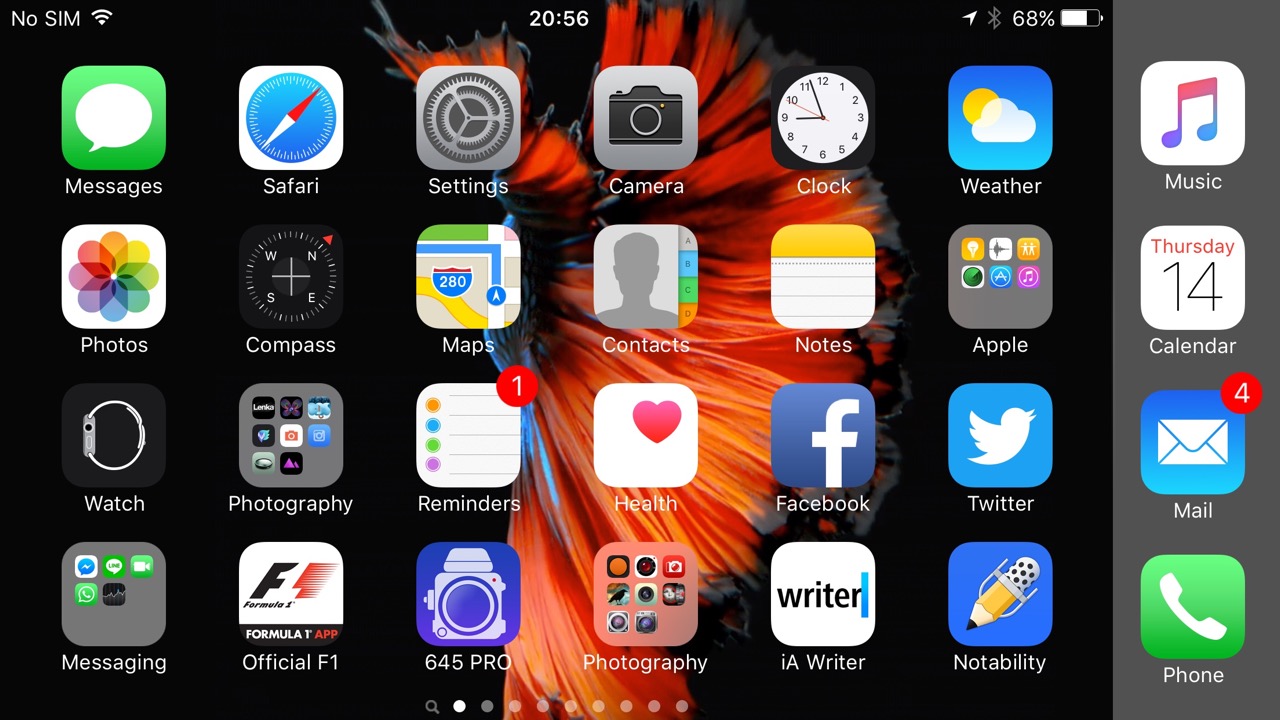 iOS 9 Home Screen - not Android