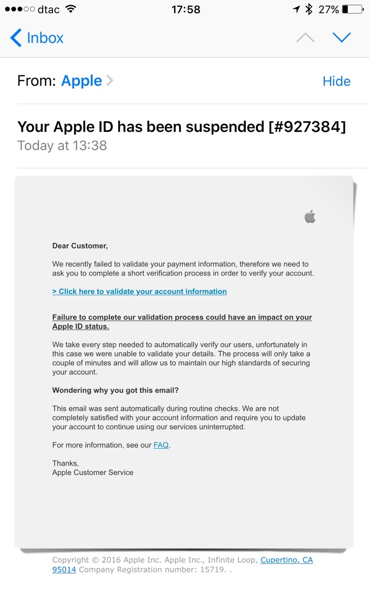 Apple Phishing