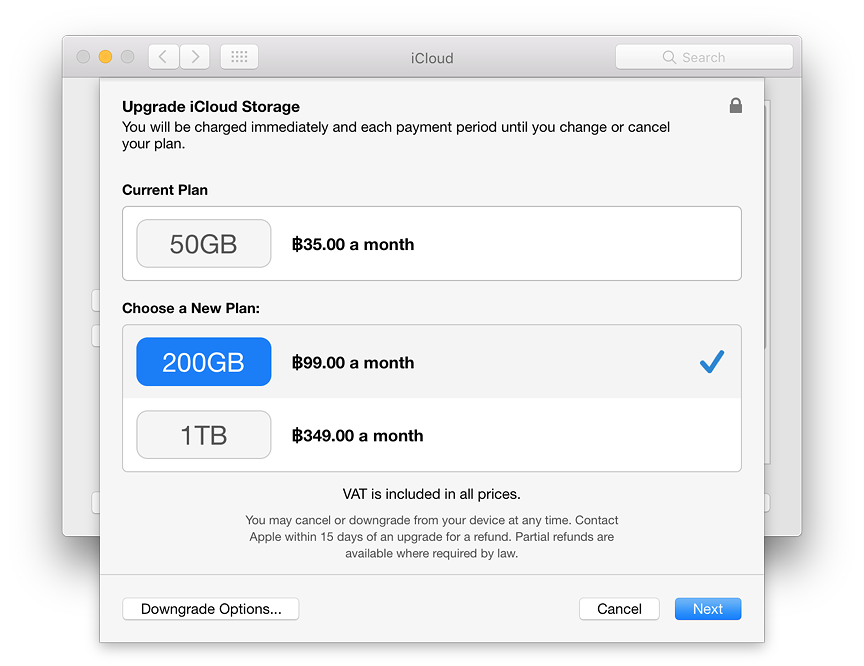 iCloud storage