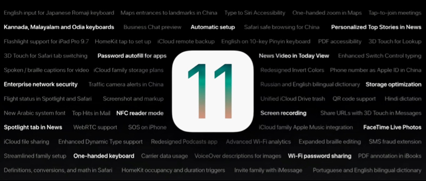 New iOS 11 features