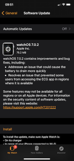 Apple Watch update