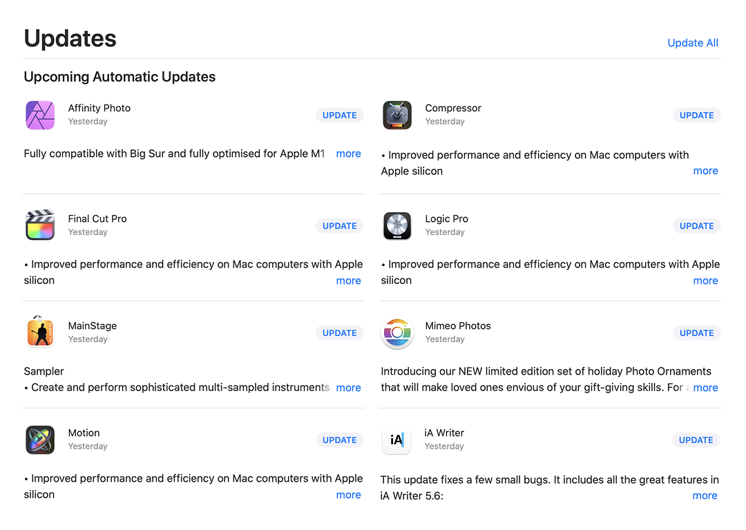 App Store updates