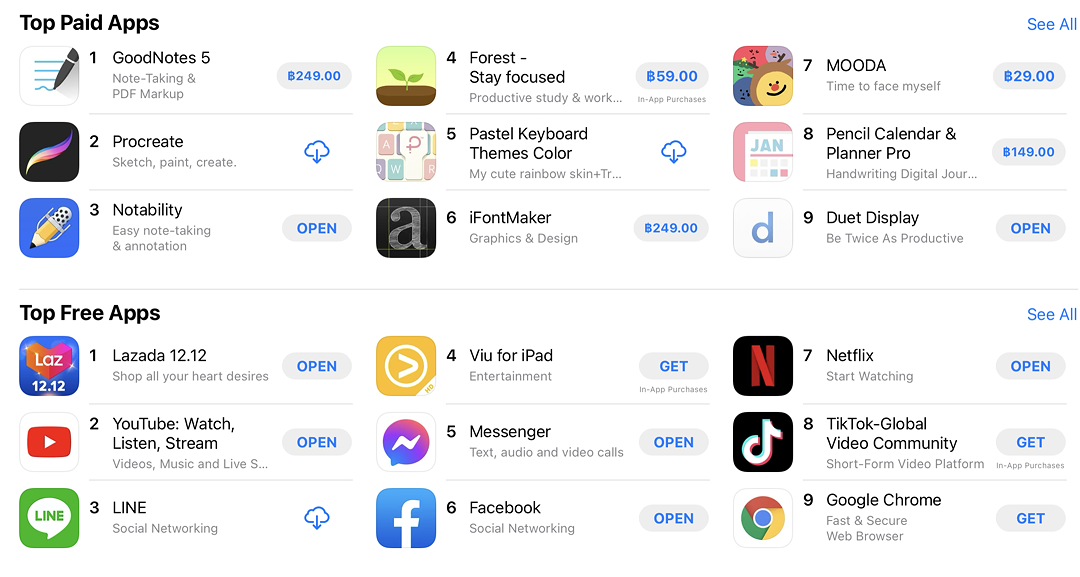 App Store on iPad