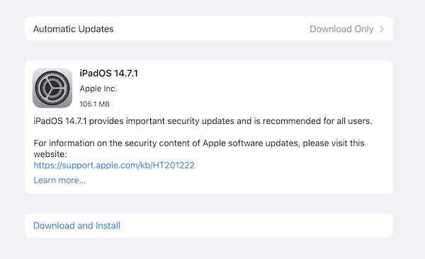 iPadOS 14.7.1