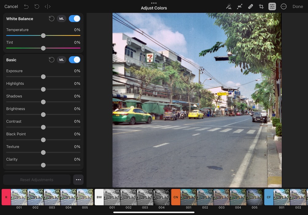 Editing in Pixelmator Photo on iPad Pro