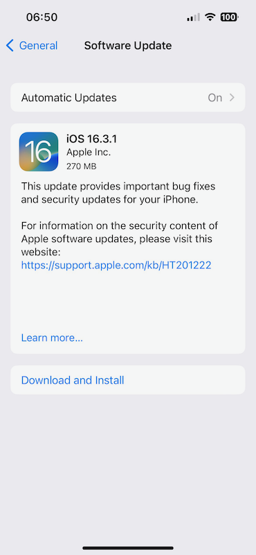iOS and iPadOS updates