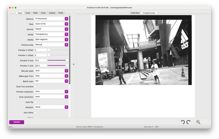 scanning the negatives