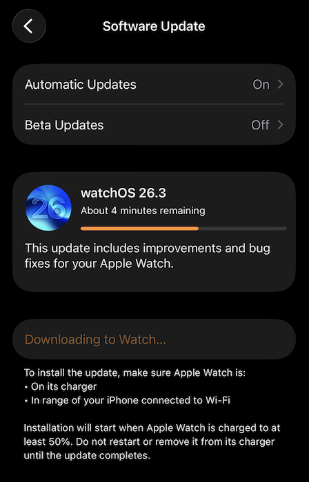 watchOS update