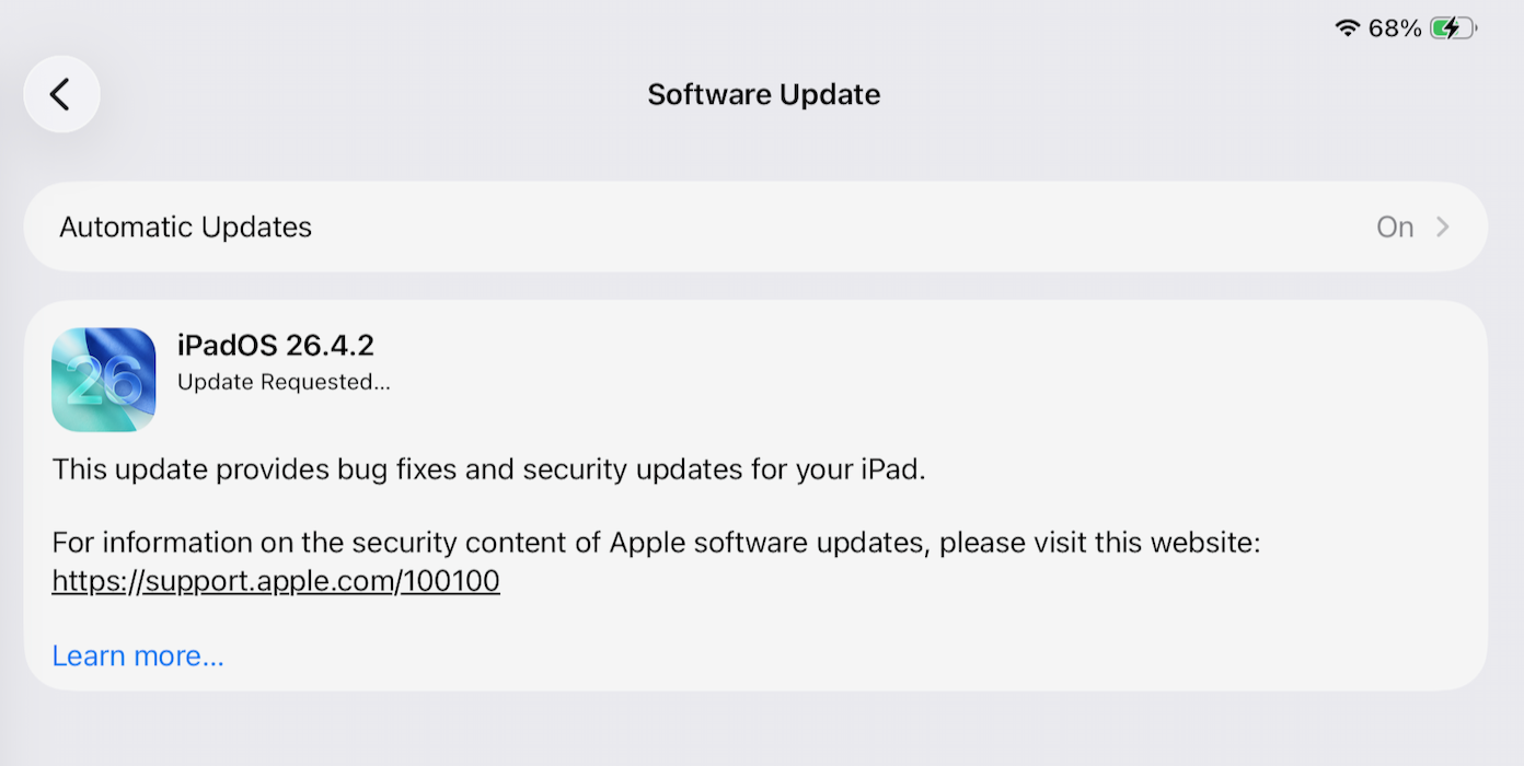 iPadOS update
