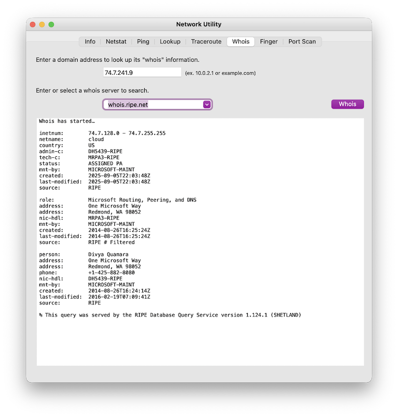 Network Utility - Whois