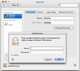 password preference