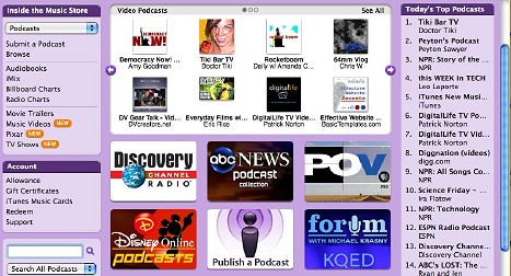 iTunes podcast listing