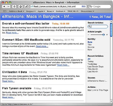 Safari RSS page