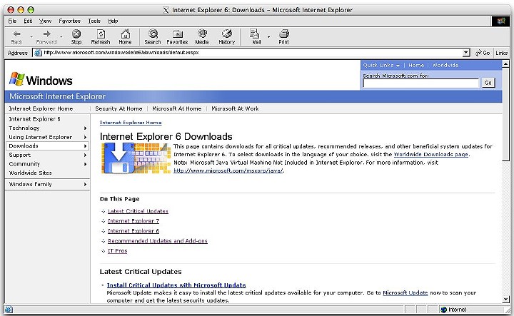 internet explorer 5.5 download for mac osx