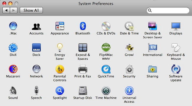 Alphabetical System Preferences