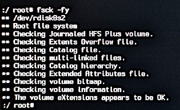 Macbook Fsck Commands