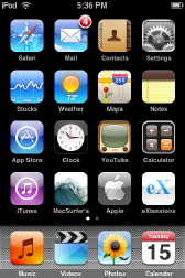 iPod touch screen