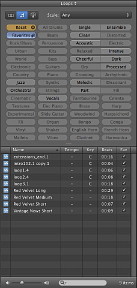 GarageBand loops panel