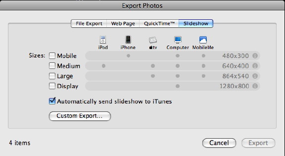 slideshow export formats