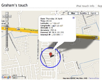 touch location