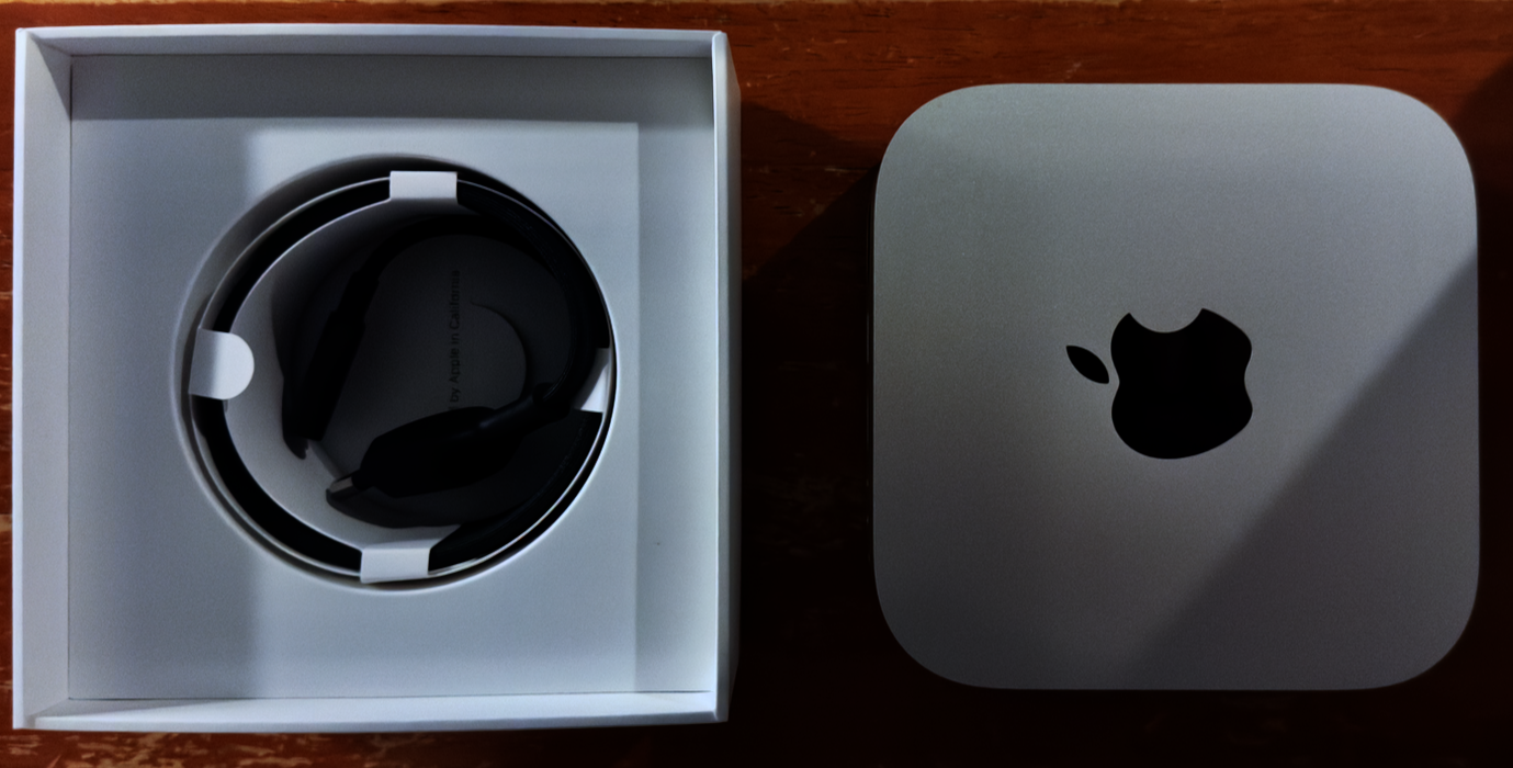 Mac mini, and box