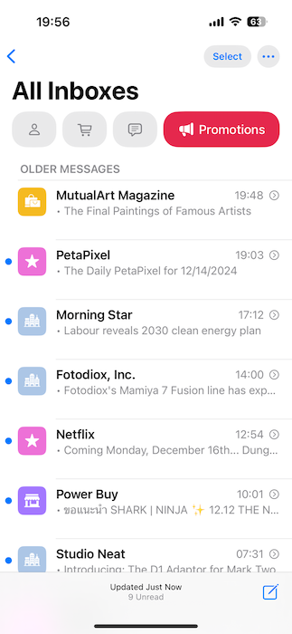 Mail on iPhone