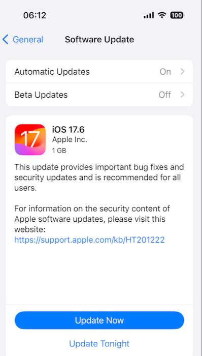 iOS update