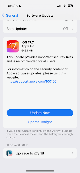 OS update