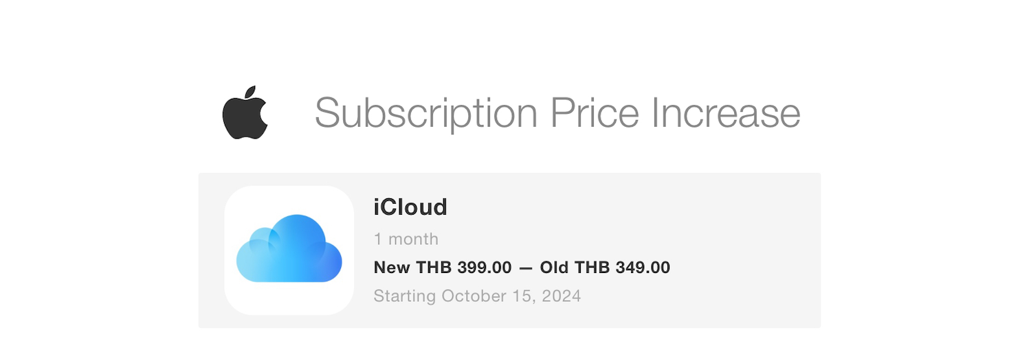 iCloud price increase