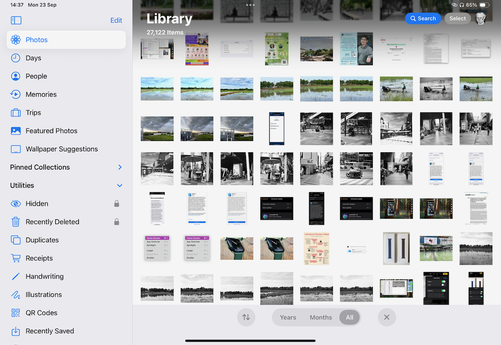 Photos library on iPad Pro