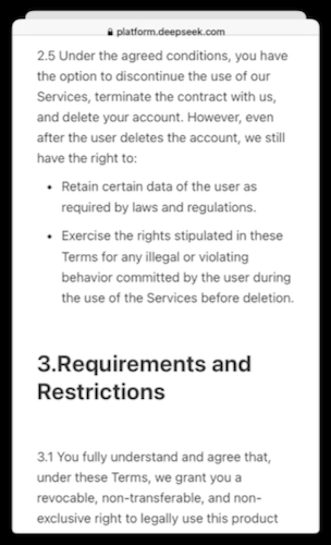 DeepSeek T&C