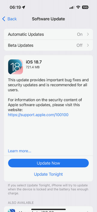 apple updates