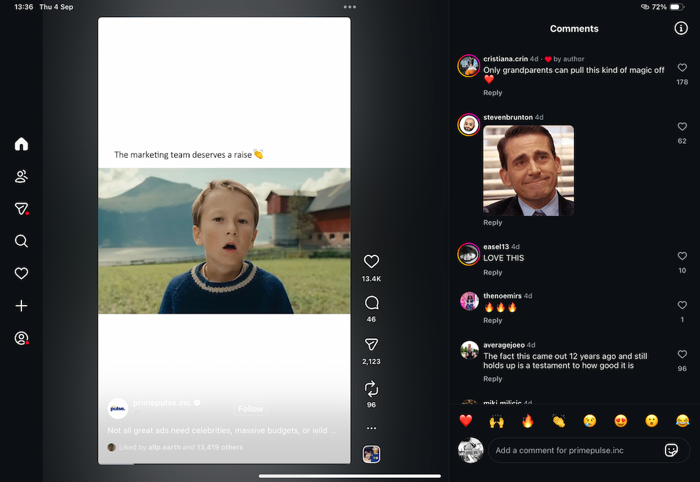 IG on iPad Pro