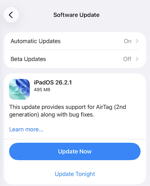 26.2.1 OS updates